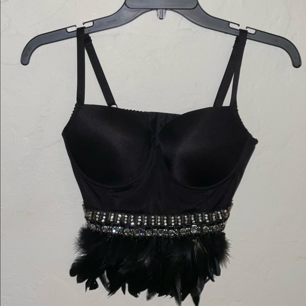 Embellished Feather Bustier
